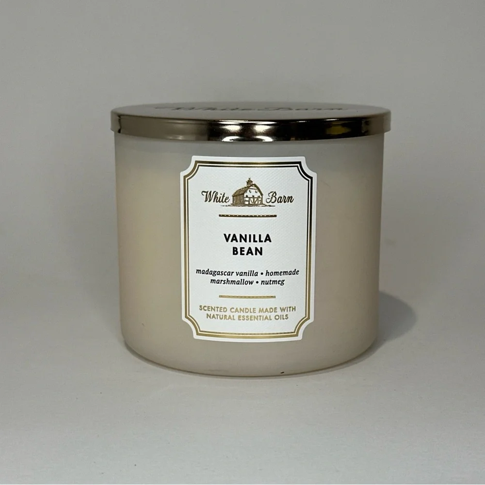Bath & Body Works White Barn Vanilla Bean 3-Wick Candle, 14.5 oz - Ivory *READ* - Picture 2 of 12